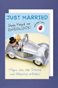 Hochzeitskarte: Gute Fahrt ins Eheglck mit Glck