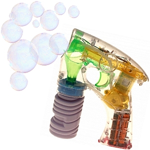 Diese Seifenblasen-Pistole ist wirklich cool! Sie erzeugt automatisch unzhlige Seifenblasen und strahlt diese mit einem LED-Lichtstrahl an, was fr einen tollen Effekt sorgt.
<br>
<br>Komplettset
<br>- mit LED-Licht und Lichtstrahl
<br>- inkl. Seifenblasenflssigkeit
<br>- Hochwertige Verarbeitung
<br>- CE / ROHS
<br>- Deutsche Bedienungsanleitung
<br>- Mae (Verpackung):     ca. 15,5 x 21 cm
<br>- Breite (Pistole):            ca. 12 cm
<br>- Hhe (Pistole):             ca. 14 cm