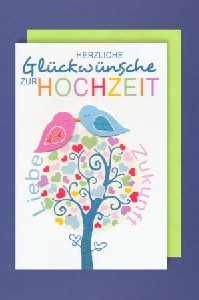 Hochzeitskarte Liebe und Zukunft (mit Applikation)