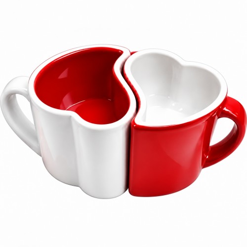 Herztassen f�r zwei - Rot & Wei�