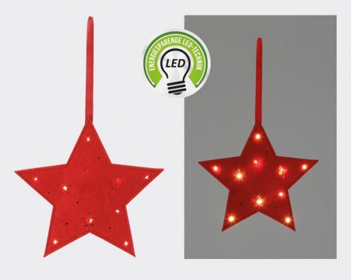 Leuchtender Filzstern in Rot