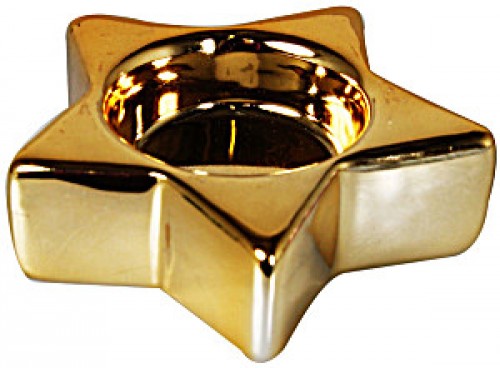 Goldfarbener Teelichthalter in Sternform
