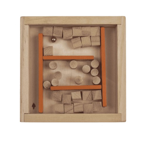 Mini-Holzlabyrinth - kniffliges Geduldsspiel