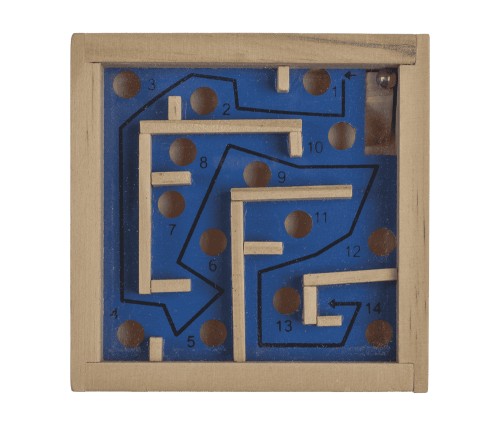 Mini-Holzlabyrinth - kniffliges Geduldsspiel