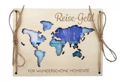 Holz-Geldkarte ,,Reise-Geld"