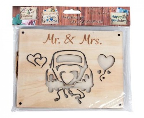 Holz-Geldkarte ,,Mr. & Mrs."