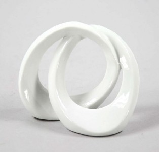 Dekorative weie Porzellan-Ringe, 10,5 x 8 cm 