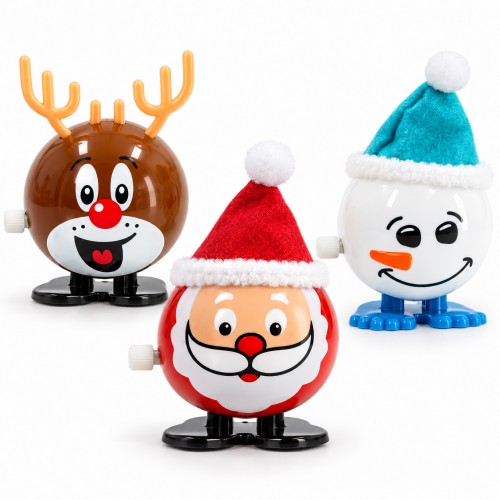 Weihnachtliche Wackelkopffigur zum Aufziehen