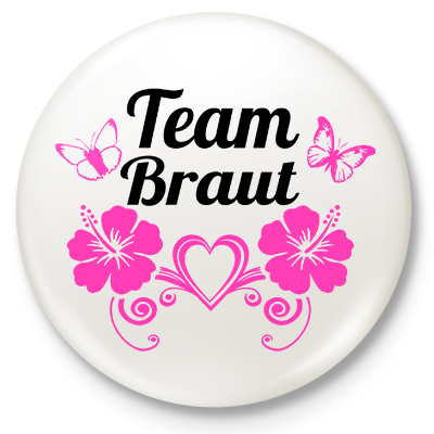 Button Team Braut (weiß)