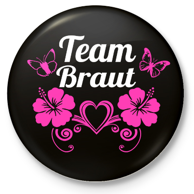 Button Team Braut (schwarz)