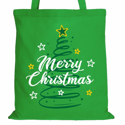 Baumwolltasche Merry Christmas Tree