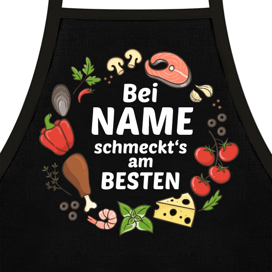 Grill- und Kochsch�rze - Bei NAME schmeckts am besten