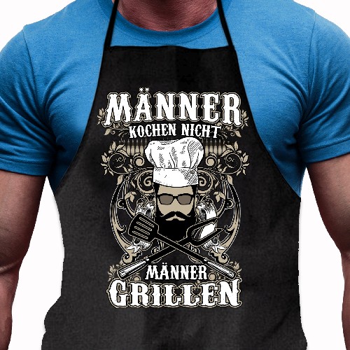 Grillsch�rze M�nner kochen nicht - M�nner grillen