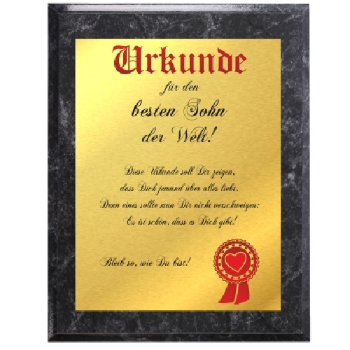 Urkunde f�r den besten Sohn der Welt (Marmoroptik)