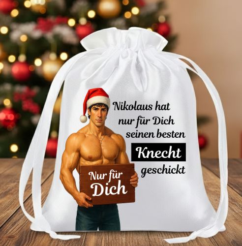 Edler Geschenkbeutel mit heiem Nikolaus Knecht