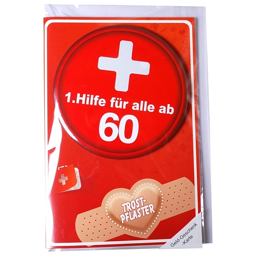 Geschenkkarte mit Erste Hilfe Button 60