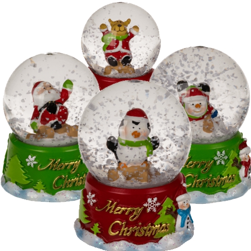 Glitzer Schneekugel Weihnachtsfreunde