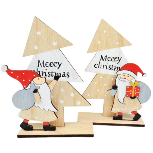 Holzfigur Santa mit Geschenksack