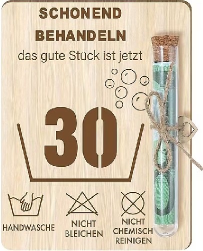 Geldgeschenk Holztafel Schonend behandeln 30