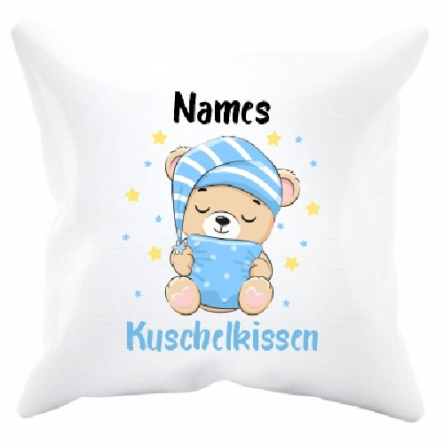 Kissen Wei - Names Kuschelkissen in Hellblau