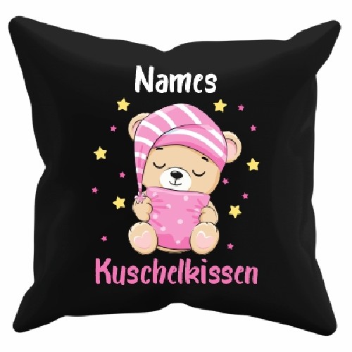 Kissen Schwarz - Names Kuschelkissen in Rosa