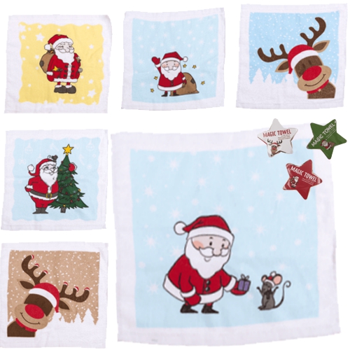 Magisches Handtuch mit Weihnachtsmotiv