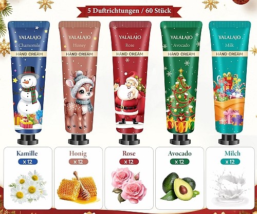 Mini-Handcreme Weihnachtsmix - 60er-Set