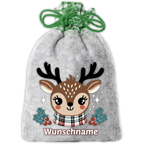 Nikolauss�ckchen Retro Rentier mit Wunschnamen
