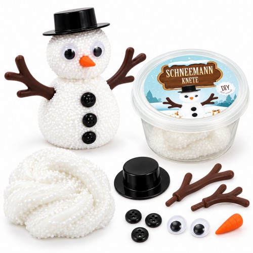 Schneemann-Kugelknete zum Selberbauen