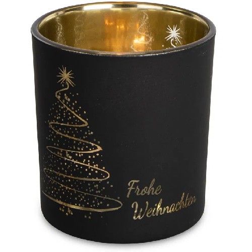 Edles Weihnachts-Teelichtglas