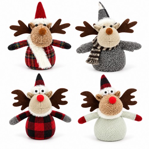 Sitzendes Weihnachtsrentier aus Pl�sch