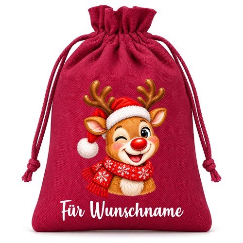 Nikolauss�ckchen Zwinkerndes Rentier mit Wunschnamen