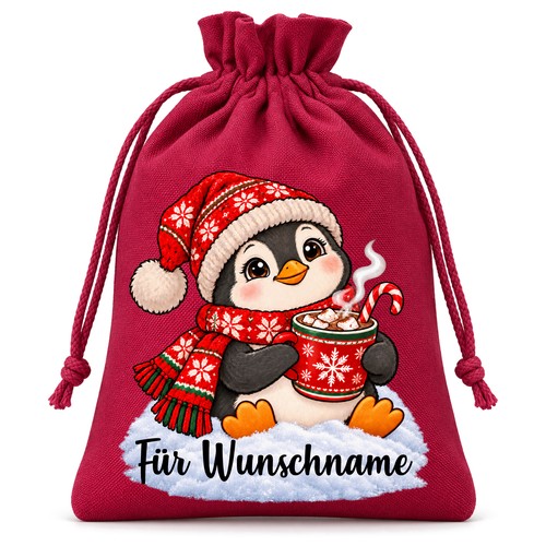Nikolauss�ckchen Gem�tlicher Pinguin mit Wunschnamen