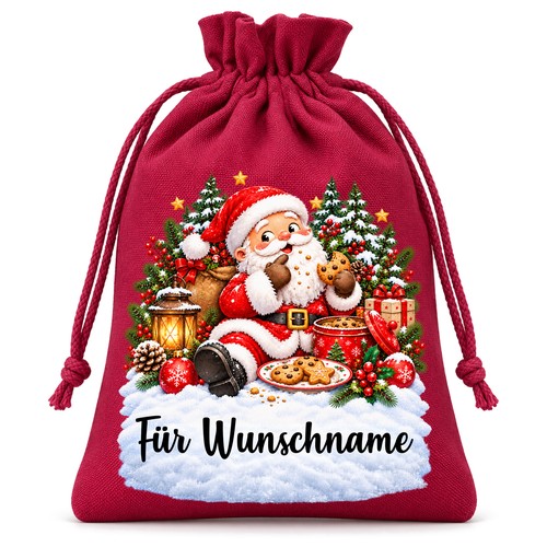 Nikolauss�ckchen Schlemmender Weihnachtsmann mit Wunschnamen