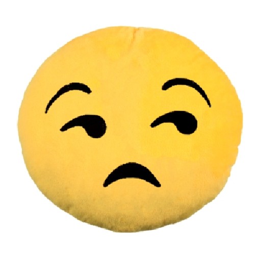 Emoticonkissen L 30 cm - Deprimiert